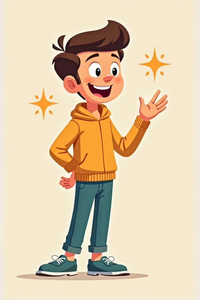 Animated person indicating a reminder 
