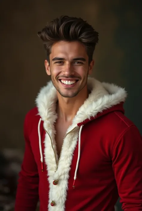 Cute 22 year old sexy boy smiling 
Sexy with Santa Claus costume
