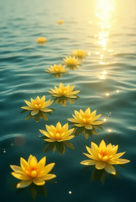 Ocean With Flowers Lighting  Yellow