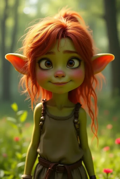 Shreks young daughter with red hair and ears like Shreks 