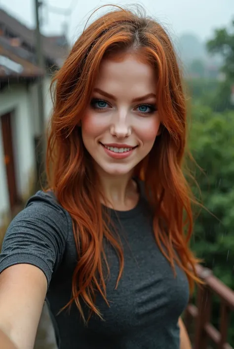  SeaArt Bot
Txt2Img
Studio
 
Beautiful 22 year old girl with long reddish hair,  green eyes,  slim build , and big smile , taking a selfie, standing on the terrace of a house , In the rain one afternoon , in a humble neighborhood,  dressed in a fitted spor...