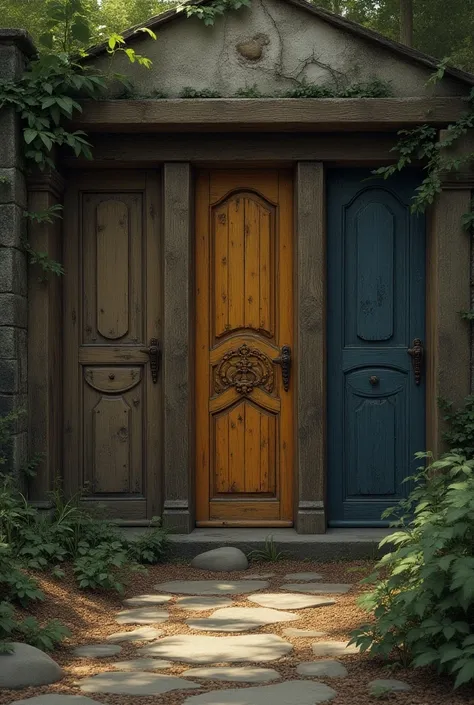 Give me a picture of three doors 