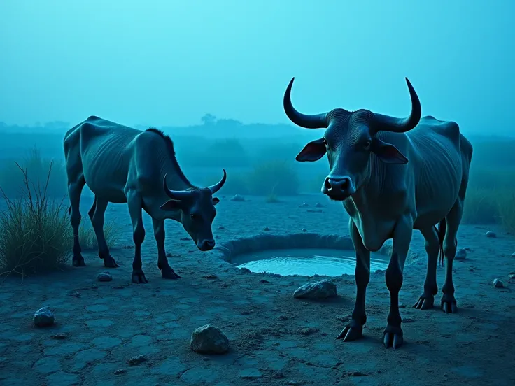 SHOCKING BLUISH IMAGE OF LACK OF WATER FOR LIVESTOCK AND AGRICULTURE