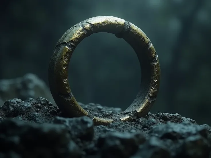 (RAW Photo), absurd, (absurdresolution)), masterpiece, best quality, (Extremely detailed 8k unity CG wallpaper) a dark,blury,thematic,imagery about frodo and the ring of the lord of the rings trilogy that is suitable for a presentation