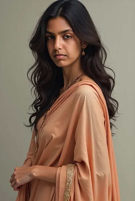 There a woman isma young beautiful Indian woman Wearing salwar kameez and dupatta, face features like Katrina Kaif, Standing looking into the camera, portrait causal photo.. Realism, Realism, Portrait 