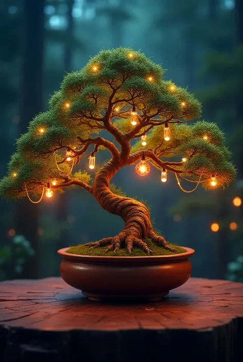  High resolution,  masterpiece , necessary, Detail, Details altos, HD model,  lyrics, bonsai decorated with Christmas lights
