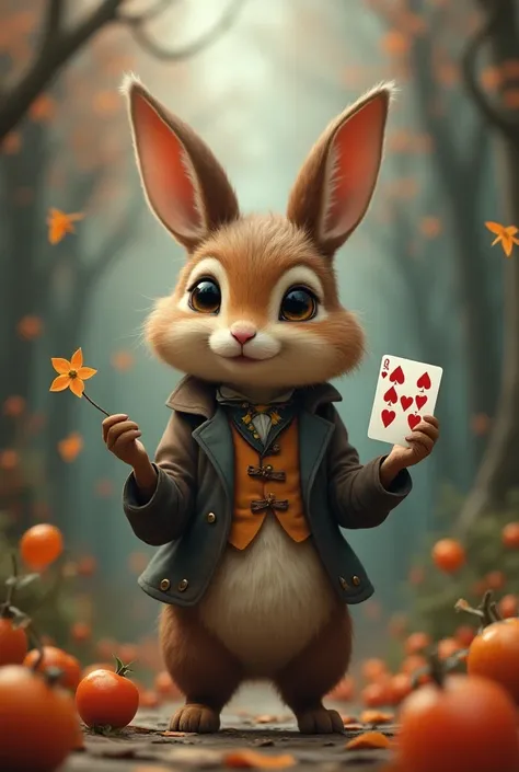 Animal random delivering a playing card to the camera
