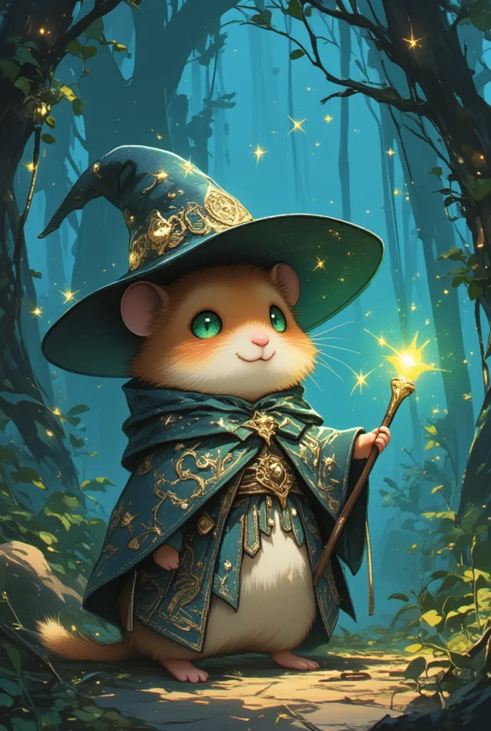 in a world where magic swirls in every leaf and every whisper of the wind, imagine an irresistibly cute hamster (with an aura sh...