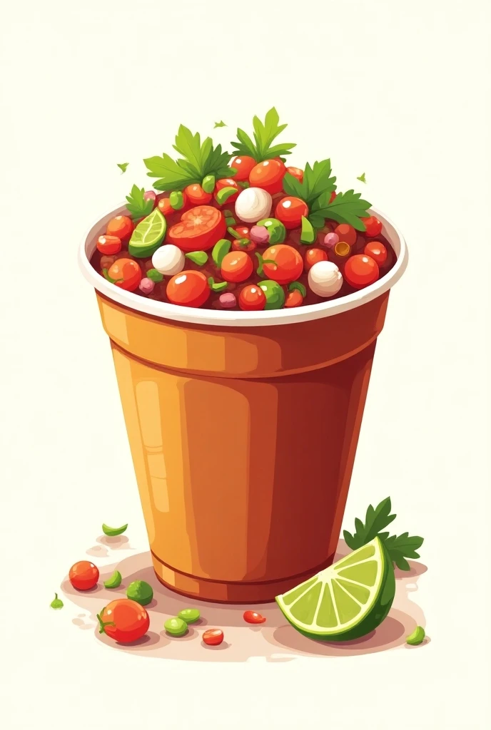 Pico de Gallos in vector and in a cup