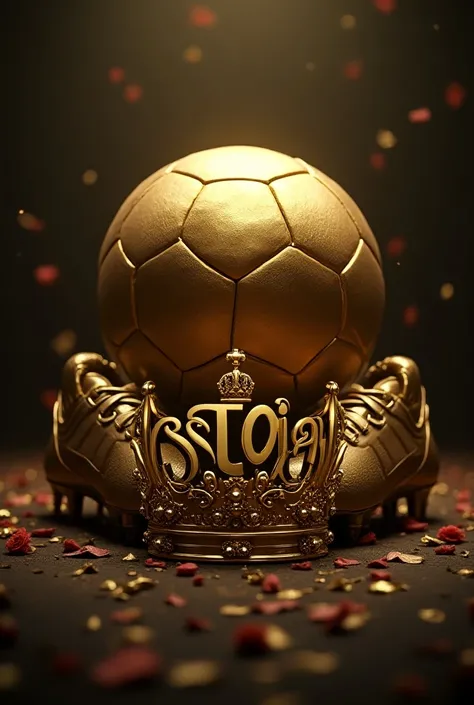  An image with a golden soccer ball, Guayos , crown and the name  "Cristóbal" Great that stands out and that it reads in full 
