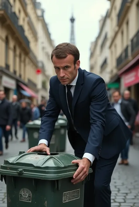 Macron eboueur dans paris
