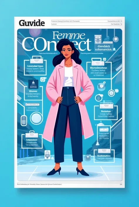 Peux tu.me.generer une image pour illustrer la mise en page du magazine femme connectée en mettant en évidence les différant article que sont automobile et ia, domotique, impowerment, ia et communication Audiovisuelle, agriculture et ia, teleconsultation
I...