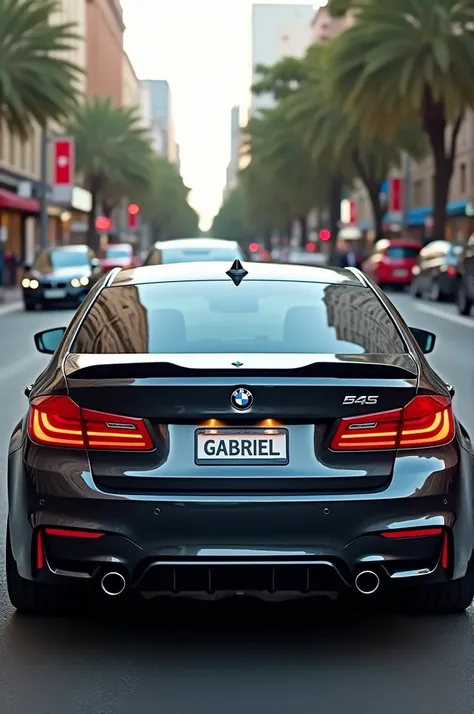 Create a video of four cars  :uma bmw M5 competition, uma Land Rover,  a Ferrari and a Mercedes all with a South African license plate with the name Gabriel