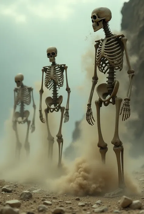 Skeletons turning to dust