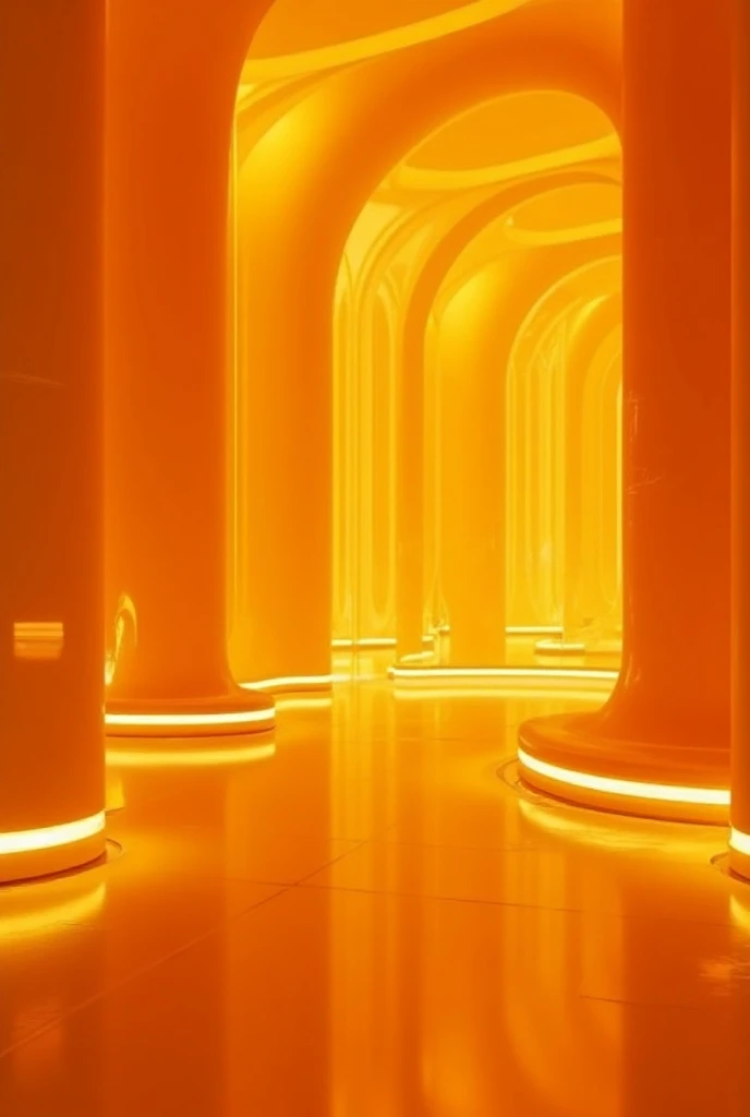 (photorealism:1.2), a futuristic room in the color theme yellow