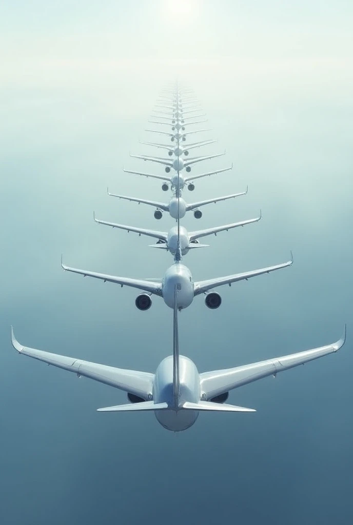 Column of infinite airplanes 