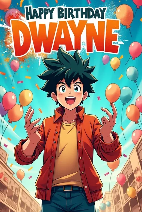 Livre MANGA avec le message Joyeux anniversaire Dwayne. 