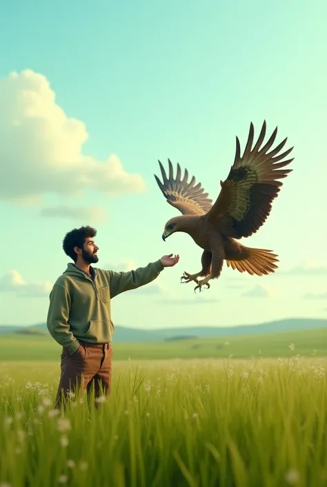 "In an open grassy field, Ali stands with his arm stretched out, letting the eagle take a perch. He’s encouraging it, smiling as the eagle starts to flap its wings to take its first few attempts at flight