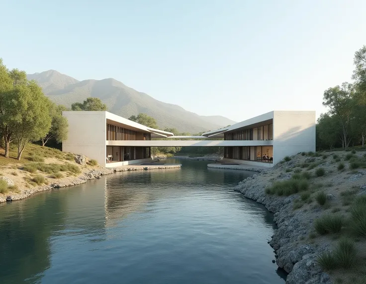  he develops an interpretation center as an architectural project in plan, At the meeting of the waters of the Membrillo and Peuco canals in Melipeuco , Chile