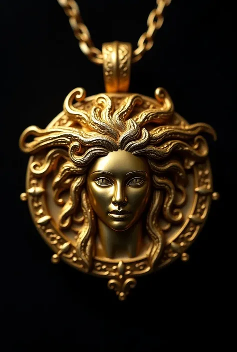 Gold pendant with the face of Medusa Versace