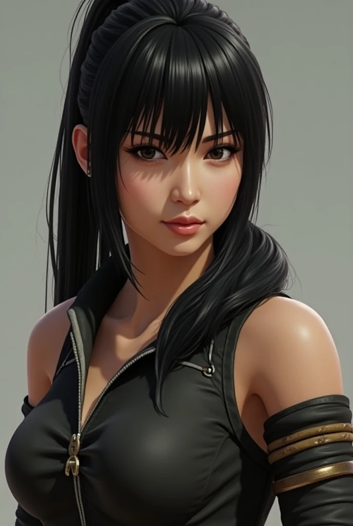 Mei Yin is one of the characters in the ARK :  Survival Evolved has a striking and distinct appearance.  She is an Asian woman with long black hair ,  series generally tied in a ponytail and dark eyes 
