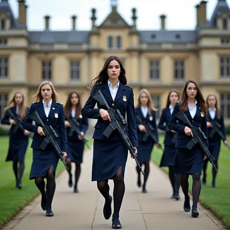 In the near future military academies are high security institutions - restricted areas, heavily guarded by advanced electronic security systems and by armed female students, protecting their academy. Location of the requested scene is a british military a...