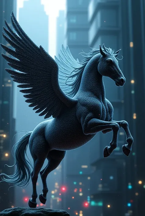 Make a Pegasus ,  but its made up of the numbers 1 and 0
