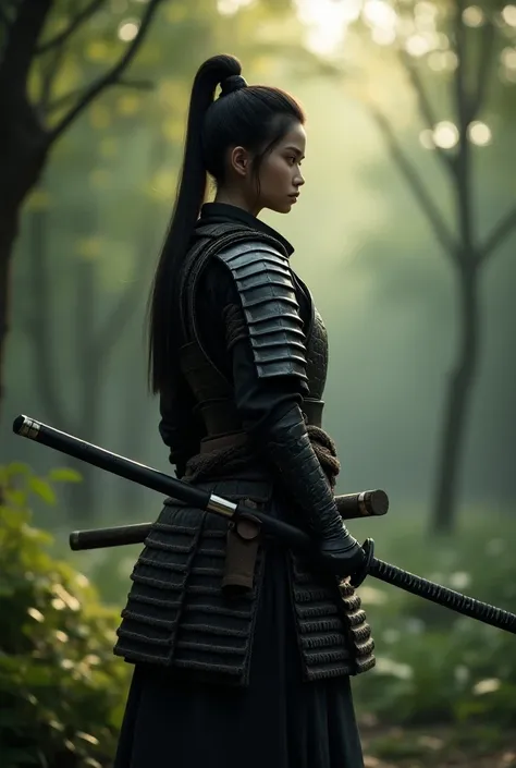 1girl, outdoor, samurai, Bokeh