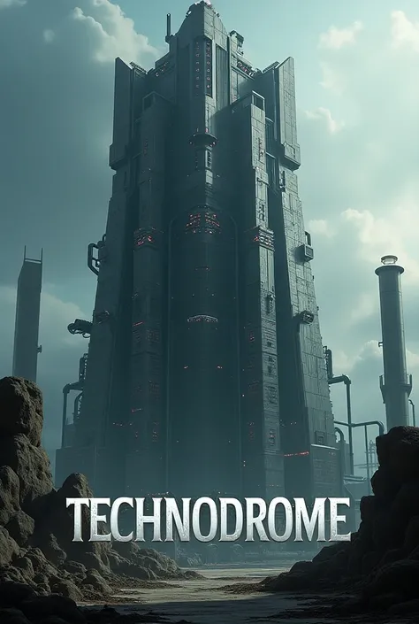 Draw the phrase TECHNODROME, With the text TECHNODROME in front