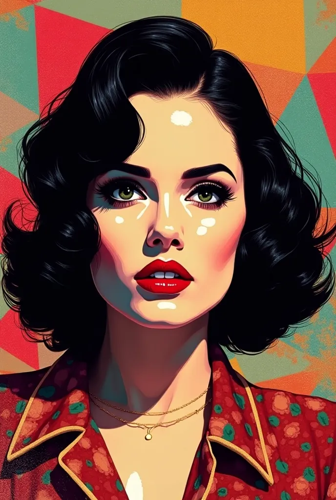 Create Lana Del Rey with pop art style in the background