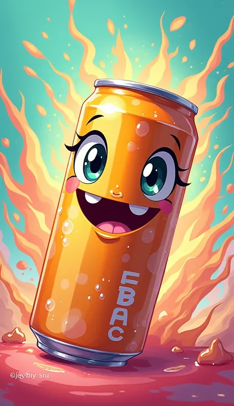 Can of soda, anime style