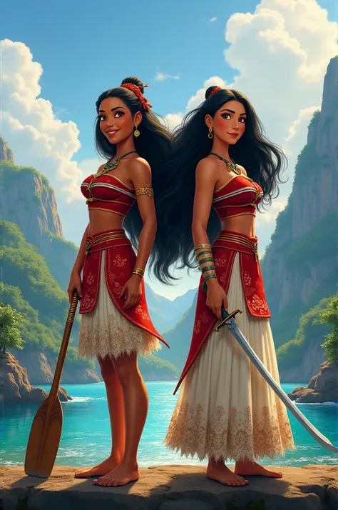 A picture of Moana and Mulan together