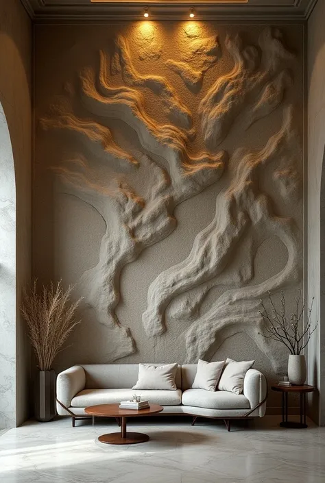 Exotic realistic rock effect interior room wall 