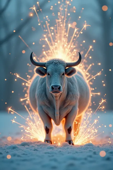 Cold pyrotechnics around the cow