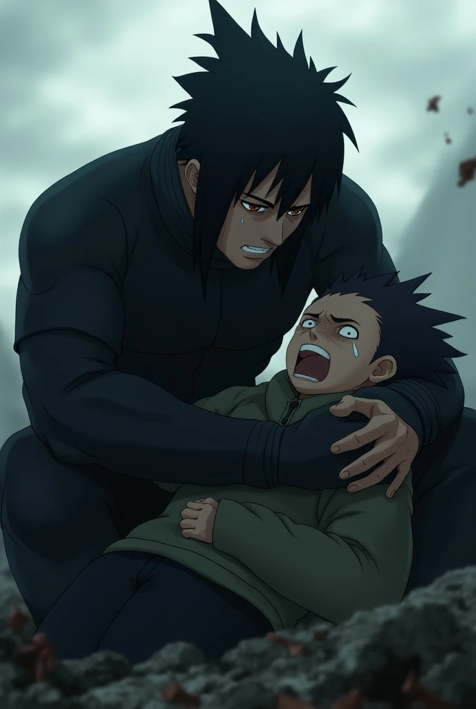 Gai crying over Kakashis death