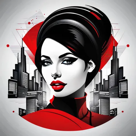 vector illustration with red and black color