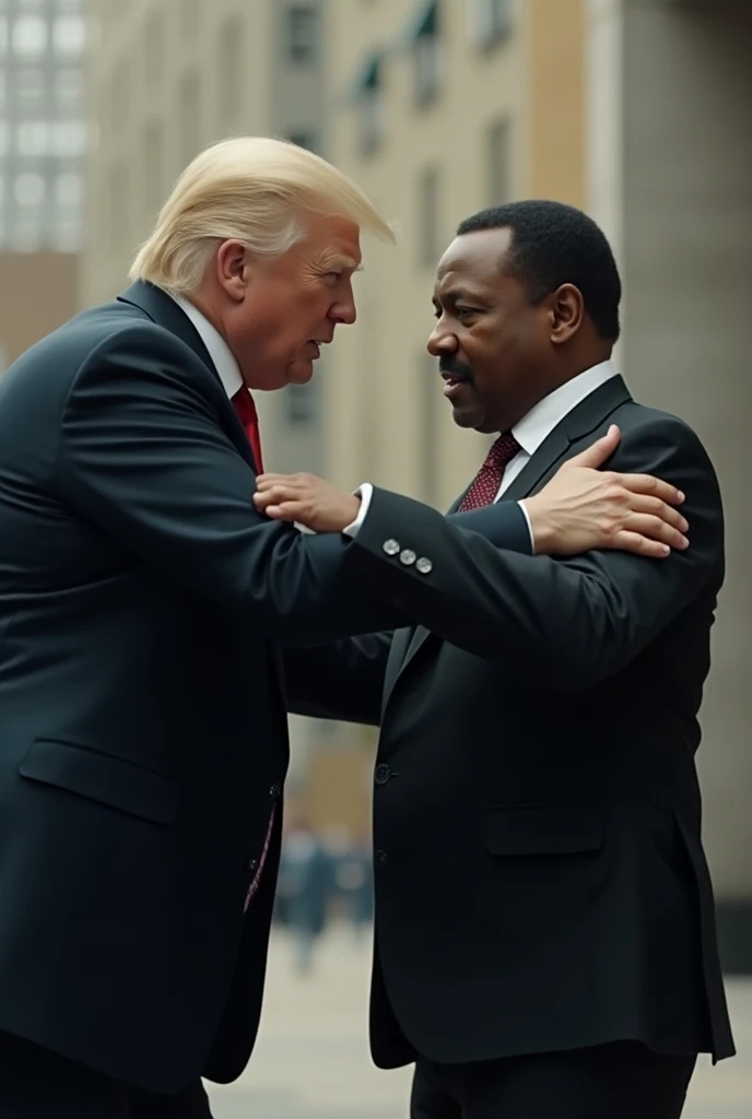 (photorealism:1.2), trump taking back shots from Martin Luther king jr 