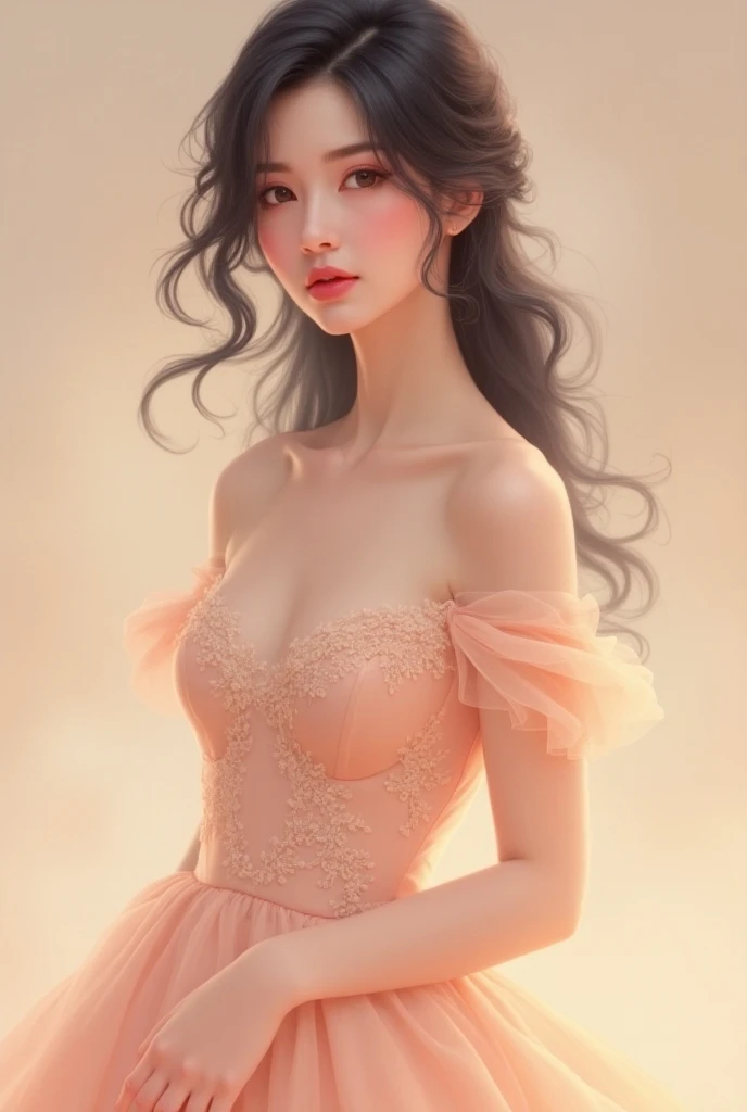 {{{pastel colors}}}, 1girl, nsfw, {{{shiori novella, dress, mature female}}}