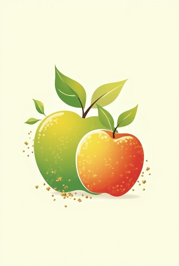 logo, Highlight the green and red apple fruit, Highlight quinoa , It must be eye-catching, lively and simple