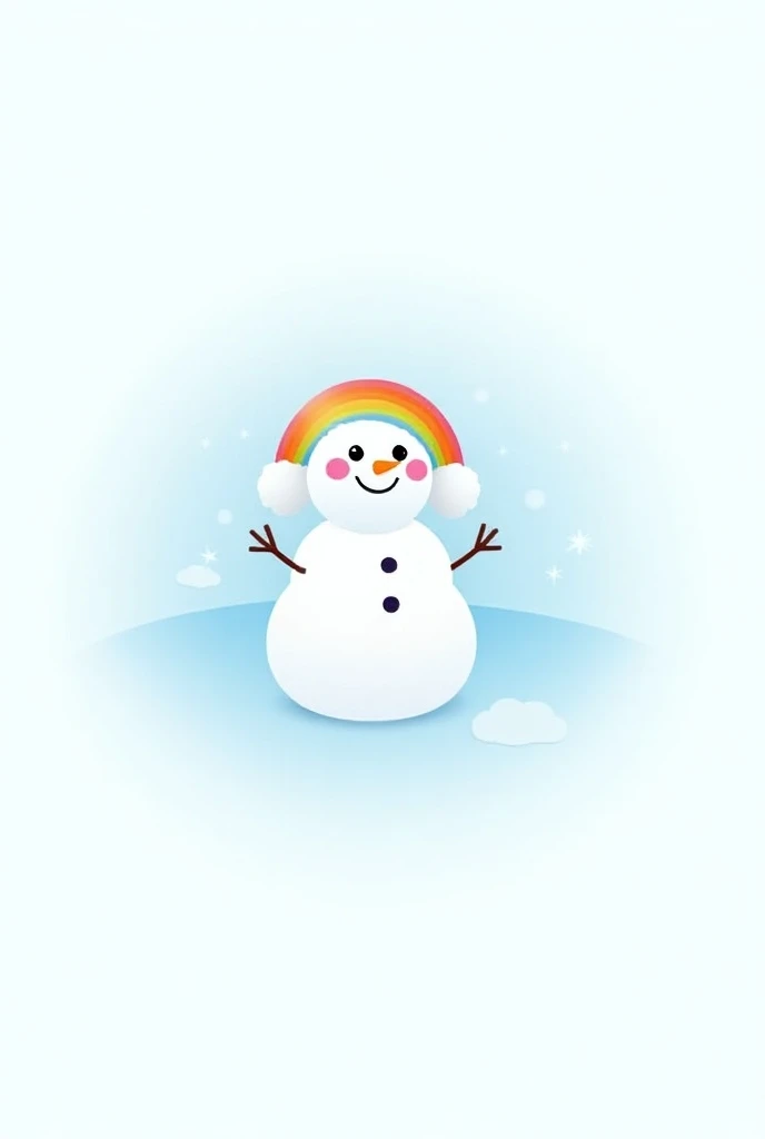 Create an ice-cream logo for a company called Snowflake.  The logo should have a cheerful and attractive design ,  with a snowman in pastel tones . Above the snowman ,  a rainbow with details that simulate snowflakes ,  highlighting the winter theme . Incl...