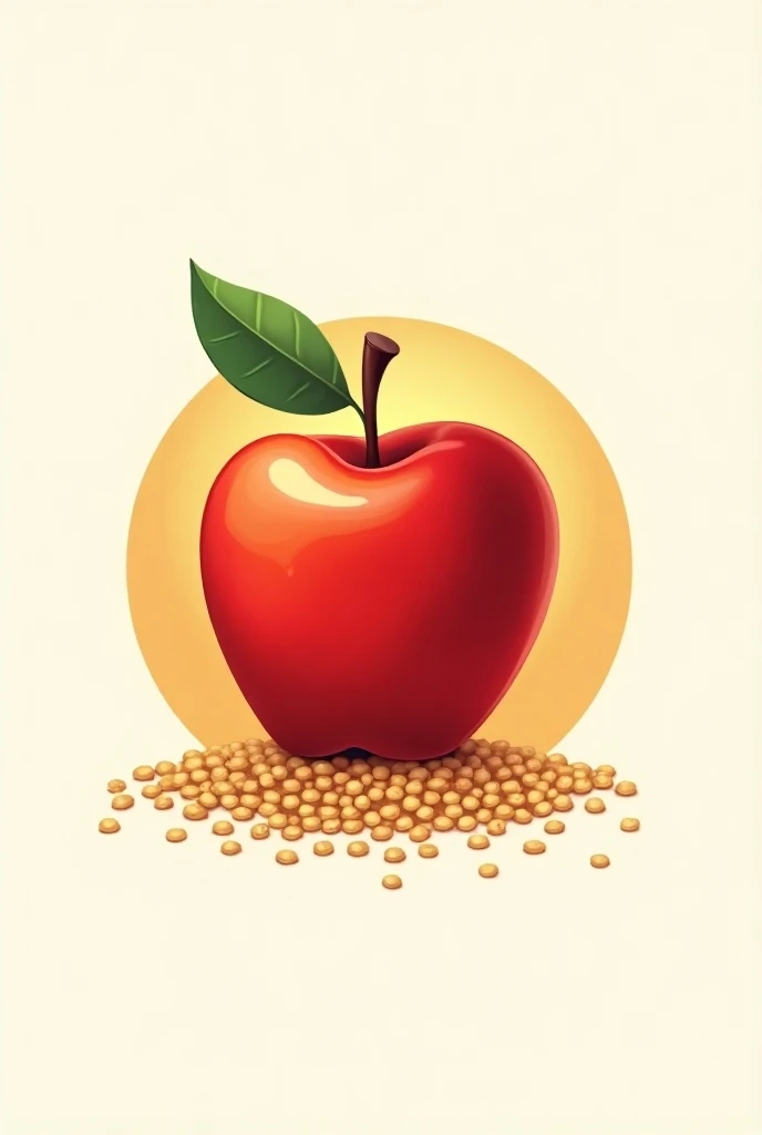 logo, Highlight the red apple fruit, Highlight quinoa at the base, It must be eye-catching, lively and simple