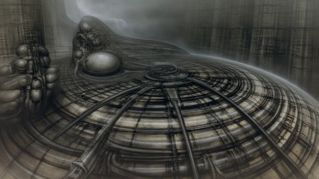 h. r. giger's g1g3r, , giger_style, h. r. giger's g1g3r, , giger_style, the image is a detailed view of h.r. giger's \" hrg ny c...