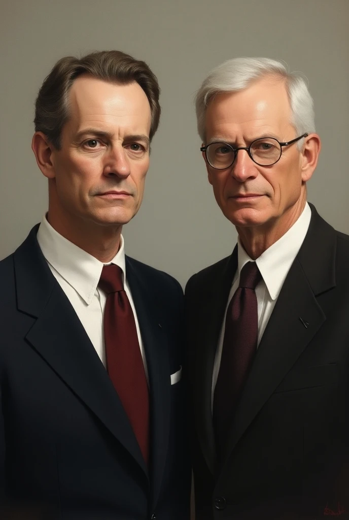 Make me a profile portrait of John B. Watson and B .f.  Skinner together  