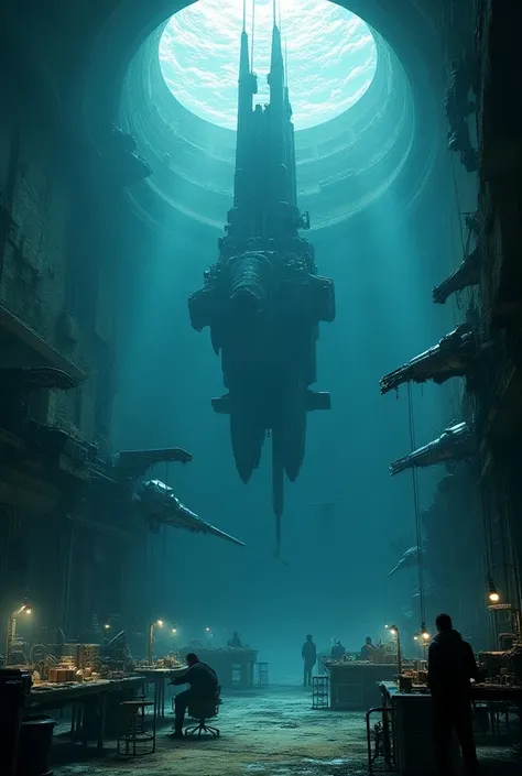 You have an immense civilization that is inside a dome and some people in a smaller room in the entire city creating styles of weapons that work underwater