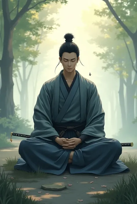 Samurai meditating
