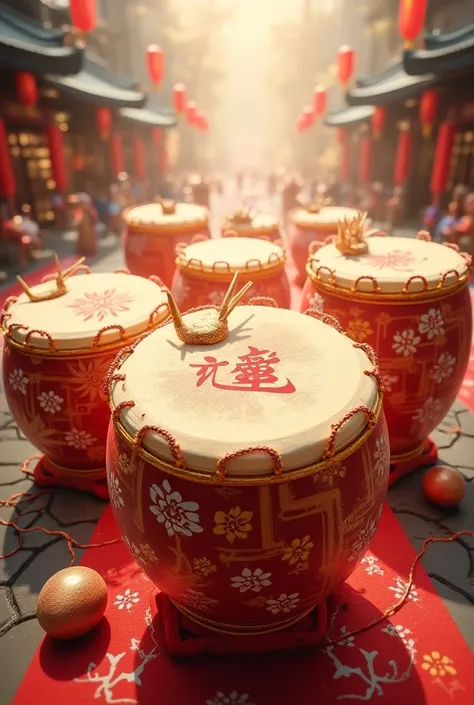  Chinese 24 Festival Drums Background，Just Drums 