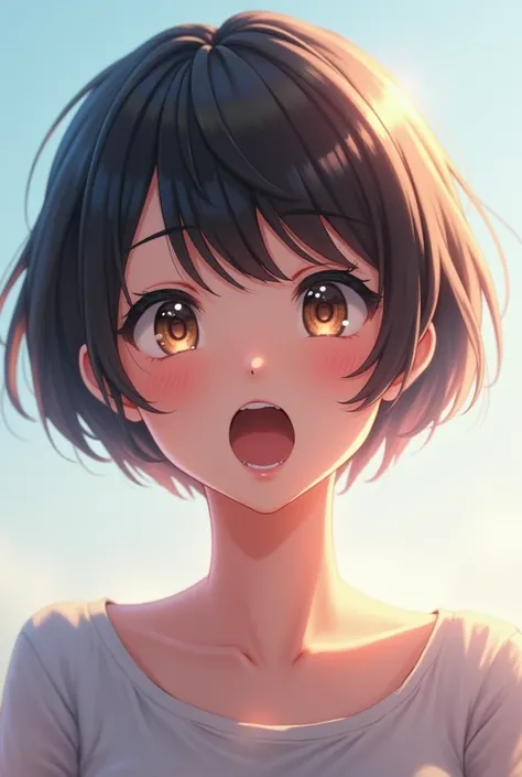 High Resolution, 1girl, Short Hair, Open Mouth, 