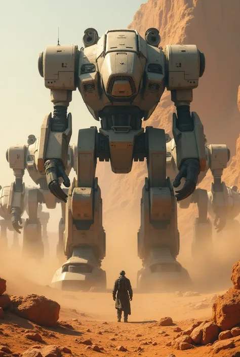 smart person, Commanding giant robots in the desert 