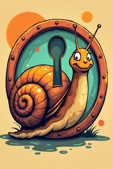 Logo key keyhole snail art comic 