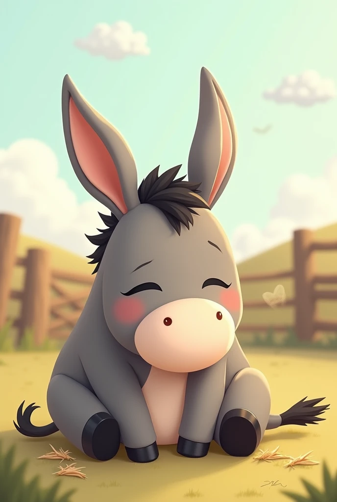 Sleepy donkey cartoon